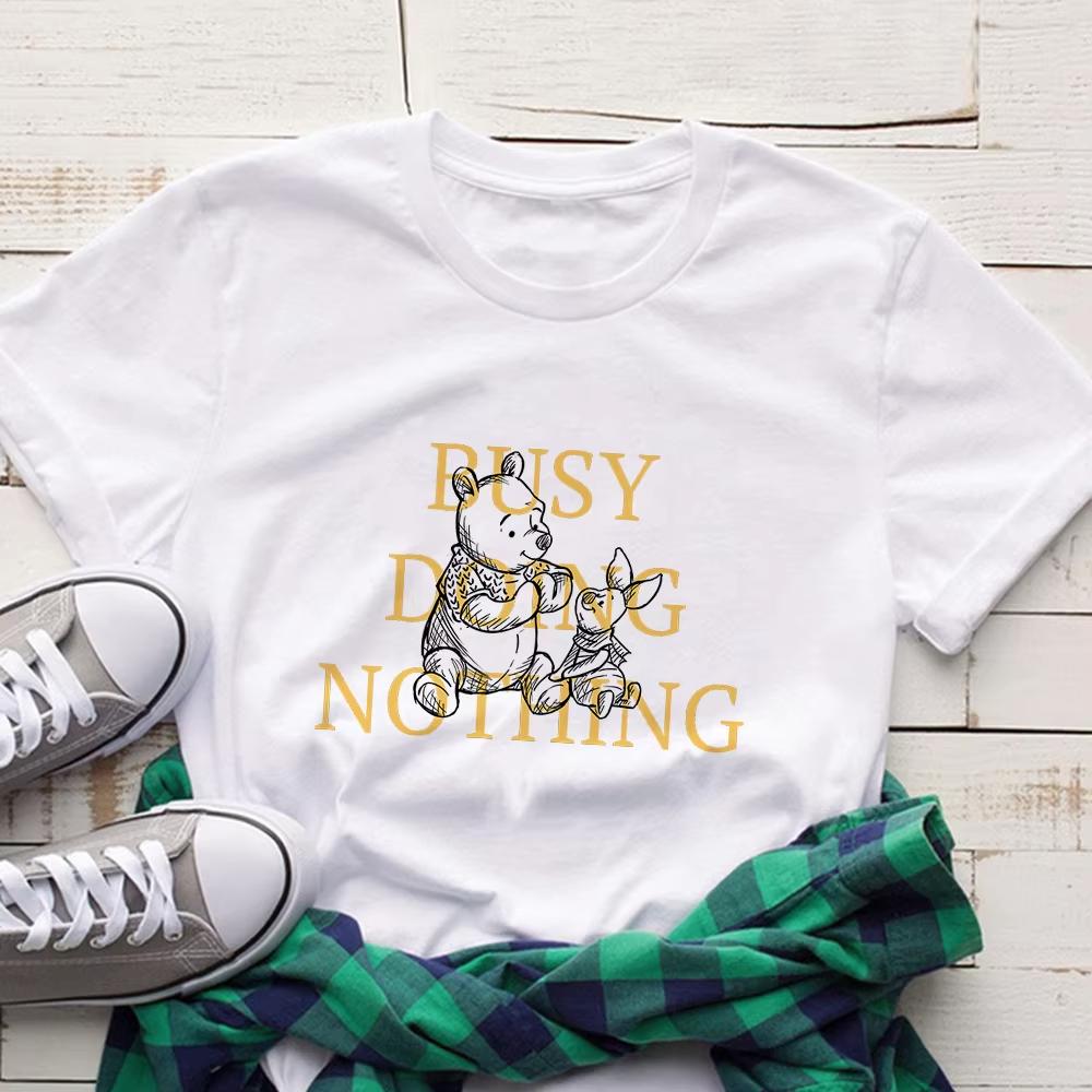 

Winnie The Pooh TShirt Cartoon Graphic T Shirts Womens Short Sleeve Summer Casual Tops Tshirt Women Comfortable Cotton S
