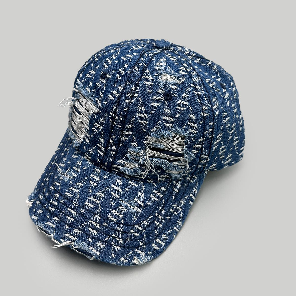 Spring And Summer Niche Denim Ripped Wind Baseball Cap Men S And Women S Sunshade Retro Personalized Cap 52-60cm