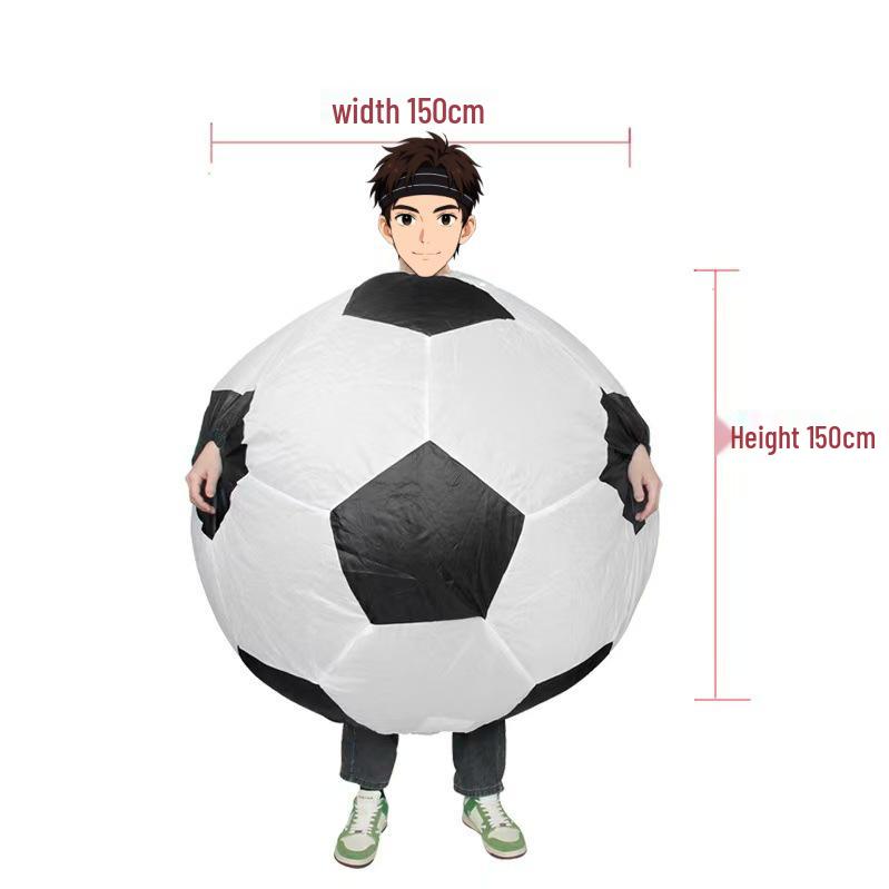 

Black and White Football Cheerleader Inflatable Costume for World Cup, European Cup, and Olympic Party Adult 150-190CM