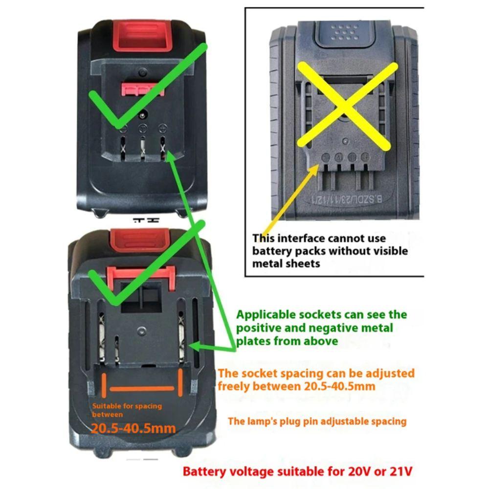 Wide Beam 21V Work Light Long Lasting Emergency Light Power Tool Accessories Flashlight  Camping