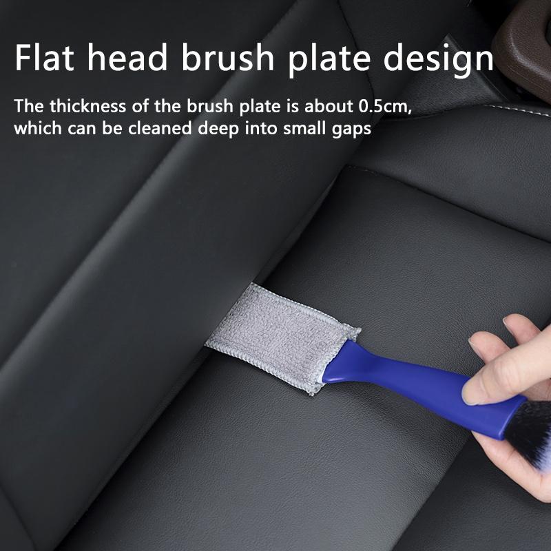 Car air conditioning outlet gap brush Nylon silk soft hair car interior detail double head dust removal cleaning brush