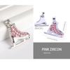 Rhinestone Ice Skating Charm for Necklace Bracelet Keychain Jewelry Making Metal White Enamel Pendants Accessories