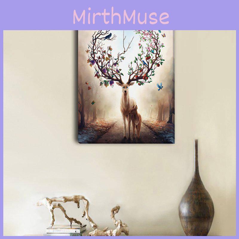Brown Vintage Elk Tree 5d Wall Art Print Decorative Canvas Living Room Hallway