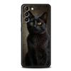 Black Cat Phone Case For Samsung Galaxy S25 S24 S23 S22 Ultra S20 S21 FE 5G S10 S9 Plus S10E Soft TPU Cover