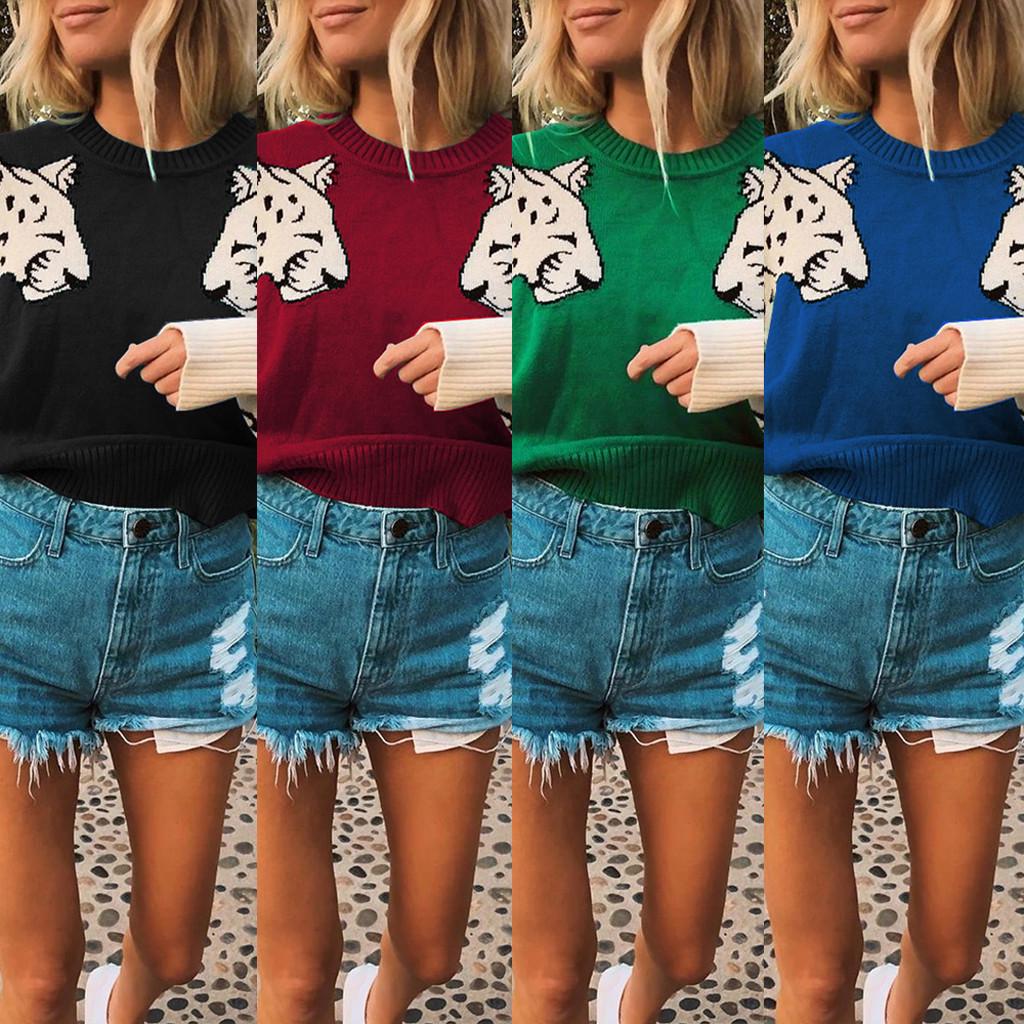 Mode dames print patchwork lange mouw trui losse trui