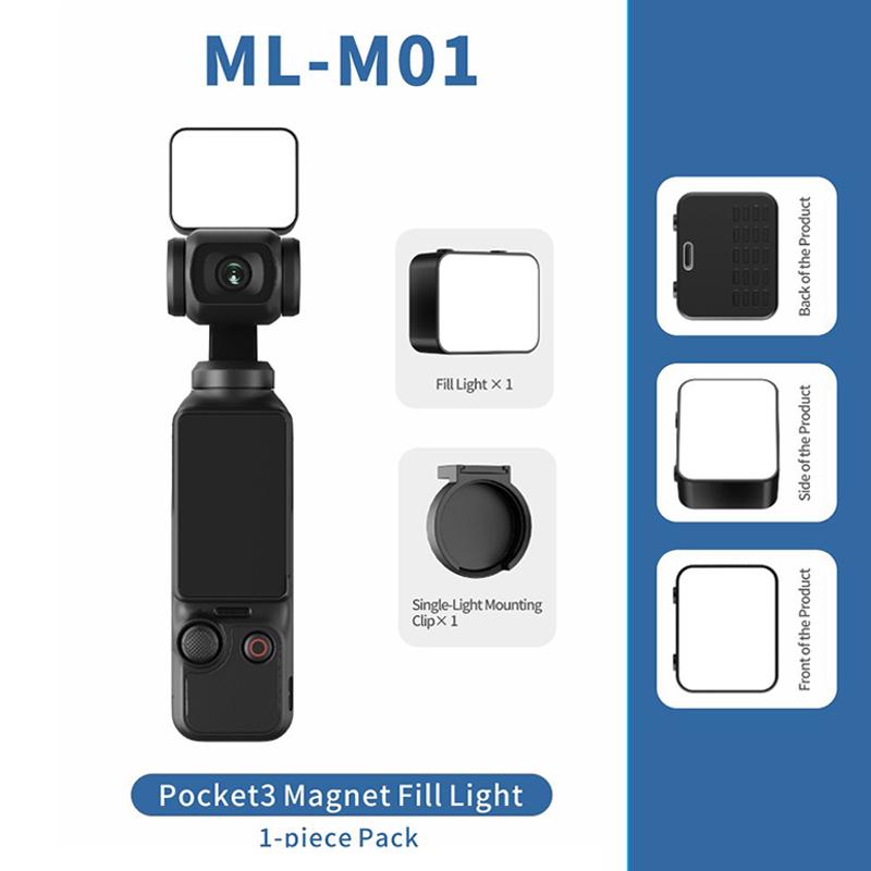 

Osmo Pocket 3 Mini Led Light Magnetic Fill Light Video Selfie Light For Osmo Pocket 3 Rechargeable Auxiliary Lighting A1