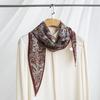 Elegant Double Crepe Women's Scarf: Double-Sided Vintage Print, Fashionable Commute Shawl with Sunscreen and Sunshade Features.