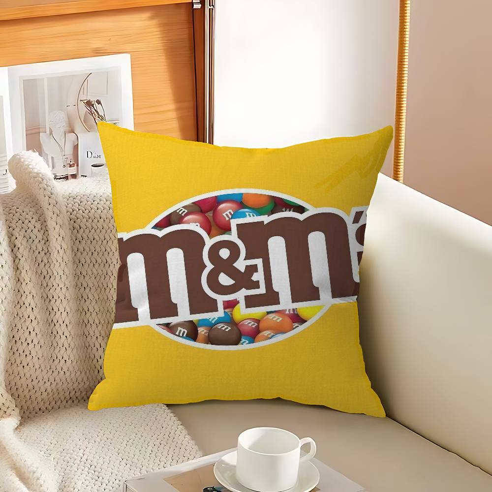 M Chocolate Candy Pillowcases Home Bedding Decorative Pillow Cover Wedding Super Soft Pillow Case