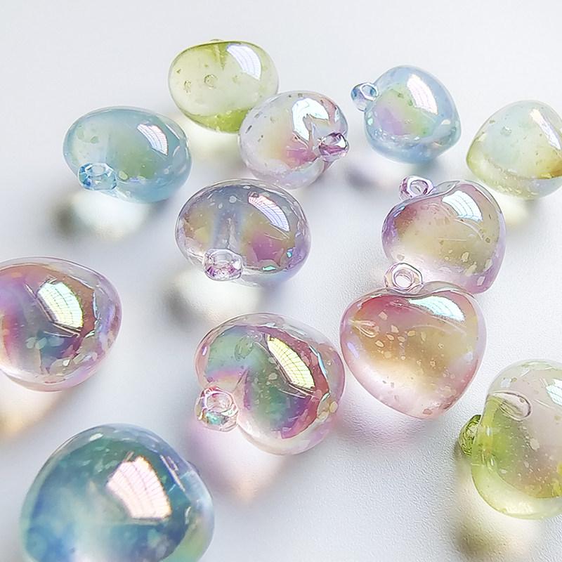 Iridescent Loose Powder Luminous Pendant Jewelry Accessories for DIY Peaches and Hearts