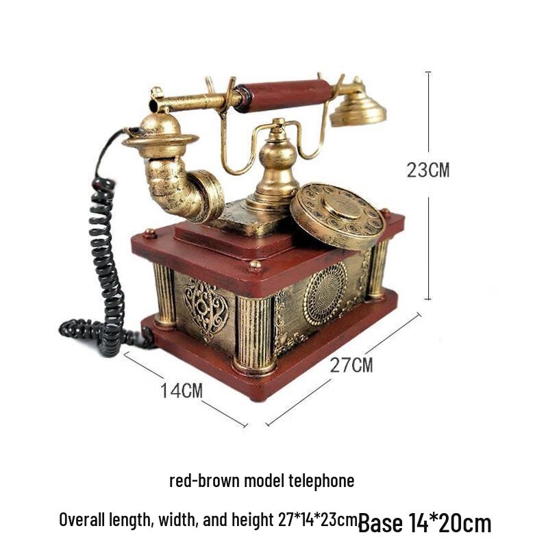 HANDUNYOU Vintage Iron Art Telephone Model