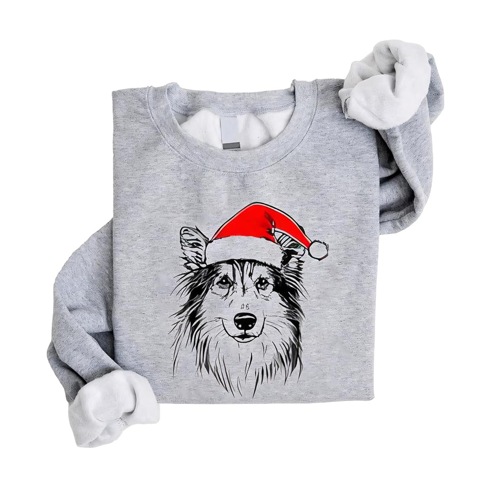 

Christmas T-Shirts And Sweatshirts, Women S Sweatshirts, Long-Sleeved Pullover Sweatshirts, Women S Long-Sleeved Tops M срібний