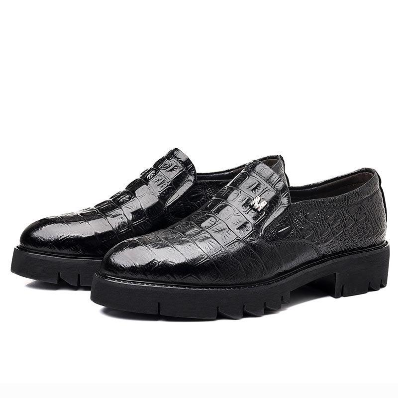 Leather Shoes Men's British New Autumn Trend Business Leisure One-pedal Men's Shoes Leather Hairstylist Platform Shoes Men