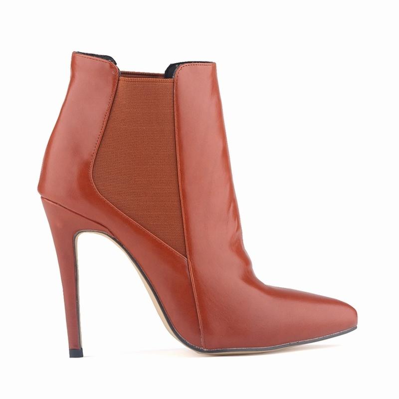 Damen Stiefeletten Winter Warm Zip Spitzschuh Schuhe 11CM High Heels Damenstiefel Kurze Botas Damen Elegante Schuhe Große Größe