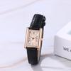 "Fashion Women's Analog Quartz Watch Silver Black Leather Strap Waterproof Antique Style"