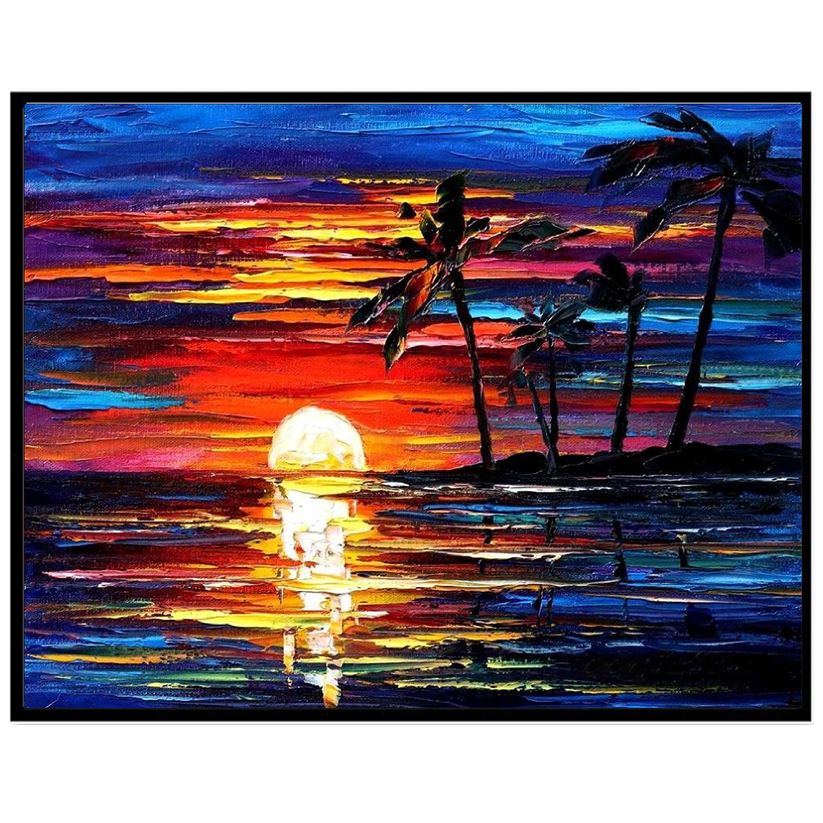 

5D Diy алмазная живопись побережье закат вышивка крестиком Алмазная вышивка мозаика пейзаж велосипед украшение дома живопись подарок 50x40cm