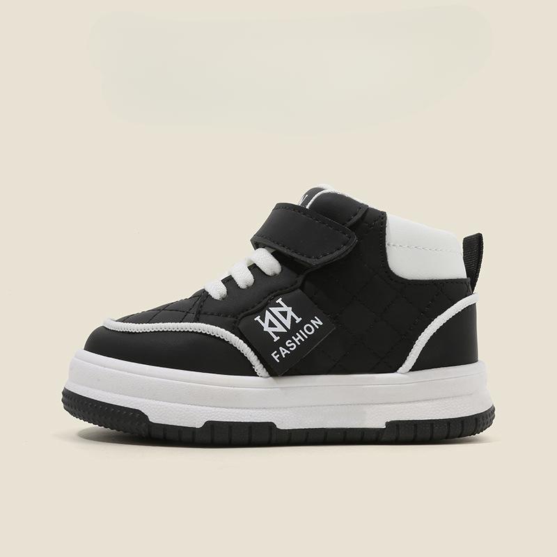 Children's Sports Shoes 2025 Spring and Autumn Boys High Top Casual Board Shoes Girls Soft Soled Small White Shoes