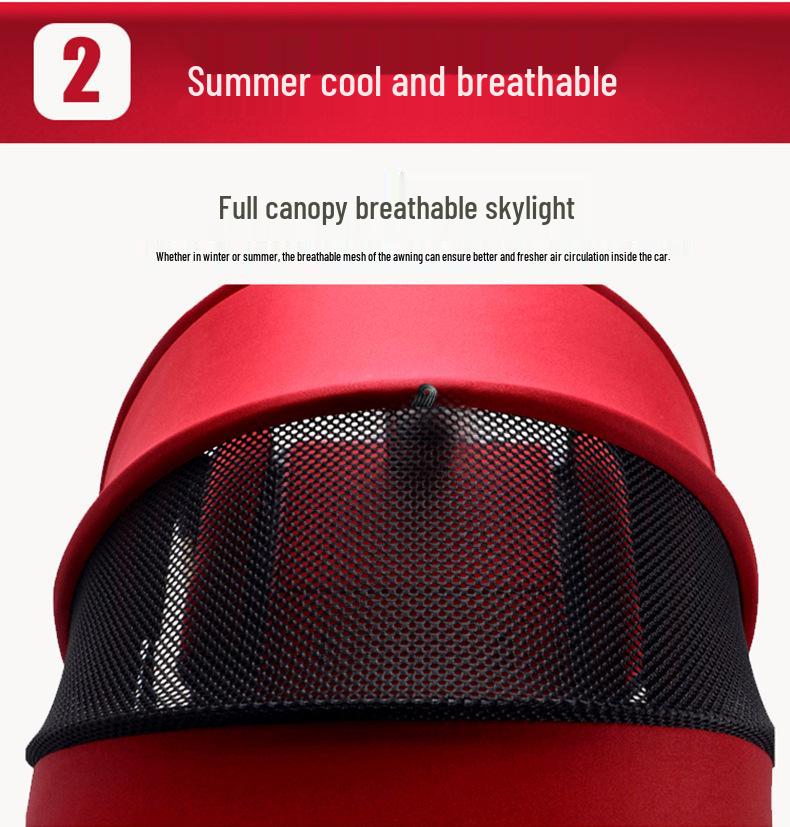 Two-Way High Landscape Reclining Baby Stroller - Lightweight, Foldable, Four-Wheel Shock Absorption