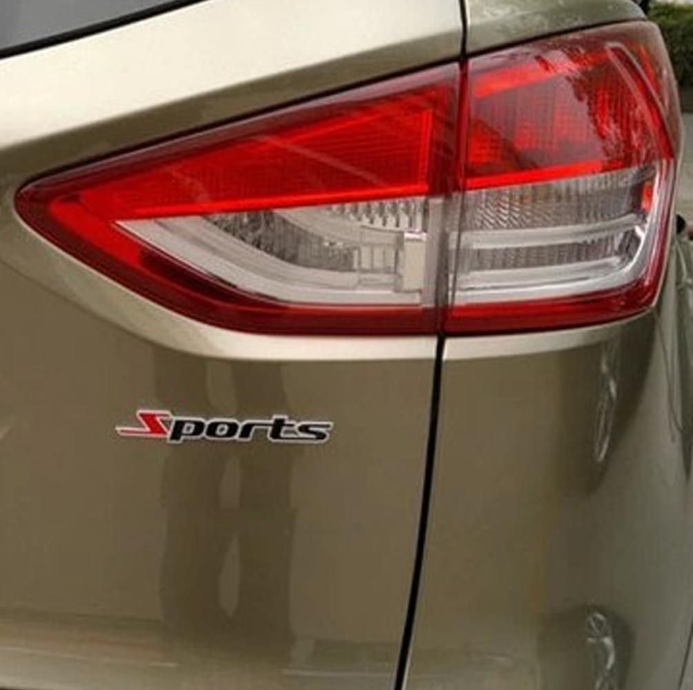 3D Sports Auto Emblem Badge Chrome Metal Hood Back Trunk Sticker Logo Decal Car Tuning Universal Exterior Parts With Sticker