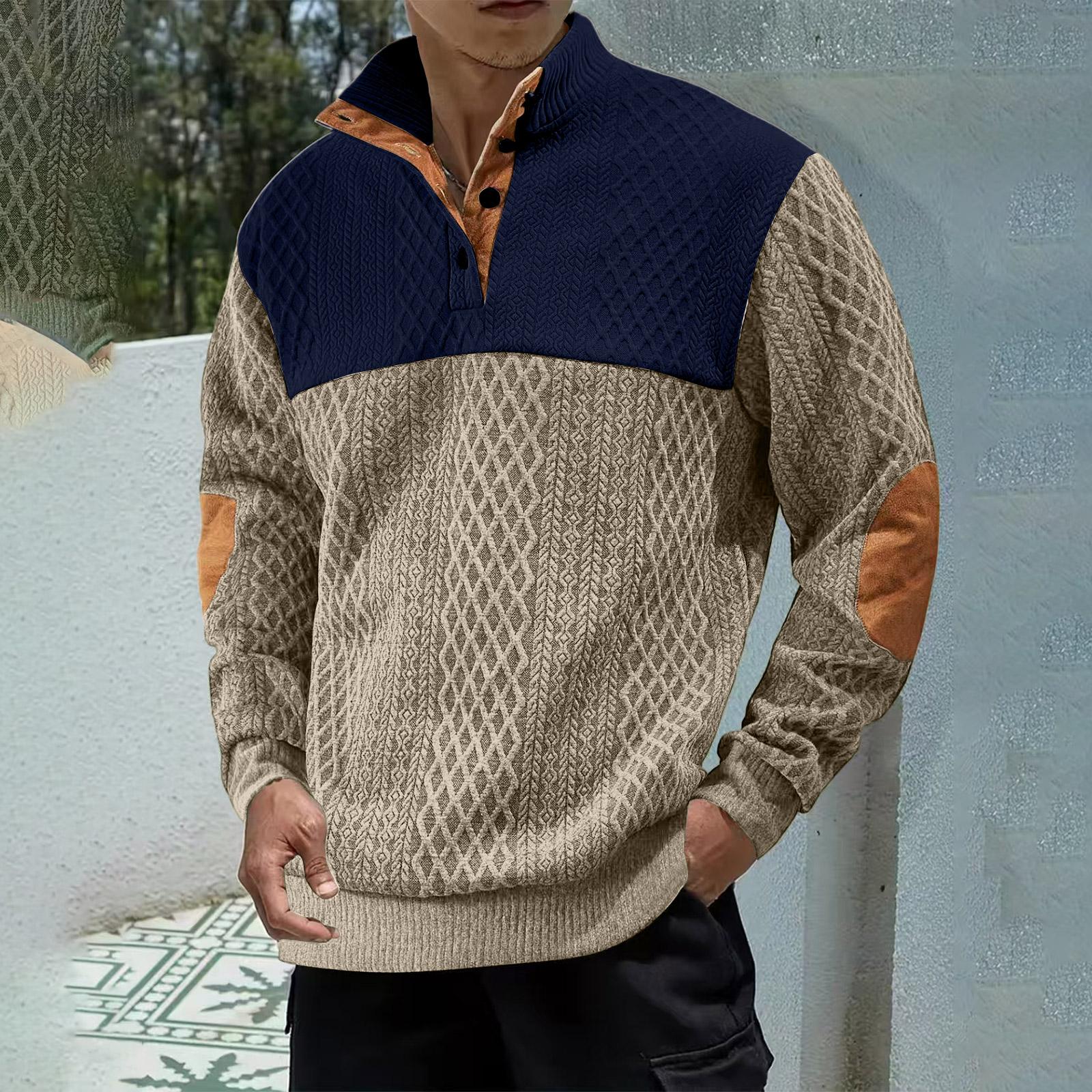 Men s Outdoor Casual Button-Up Stand-Up Collar Loose-Fit Color-Blocked Sports Sweatshirt M 2298₽