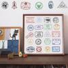 60PCS Retro Postmark Sticker Home Decoration DIY Stationery Luggage Scrapbooking Decoration Laptop Decals Wall Art Sticker