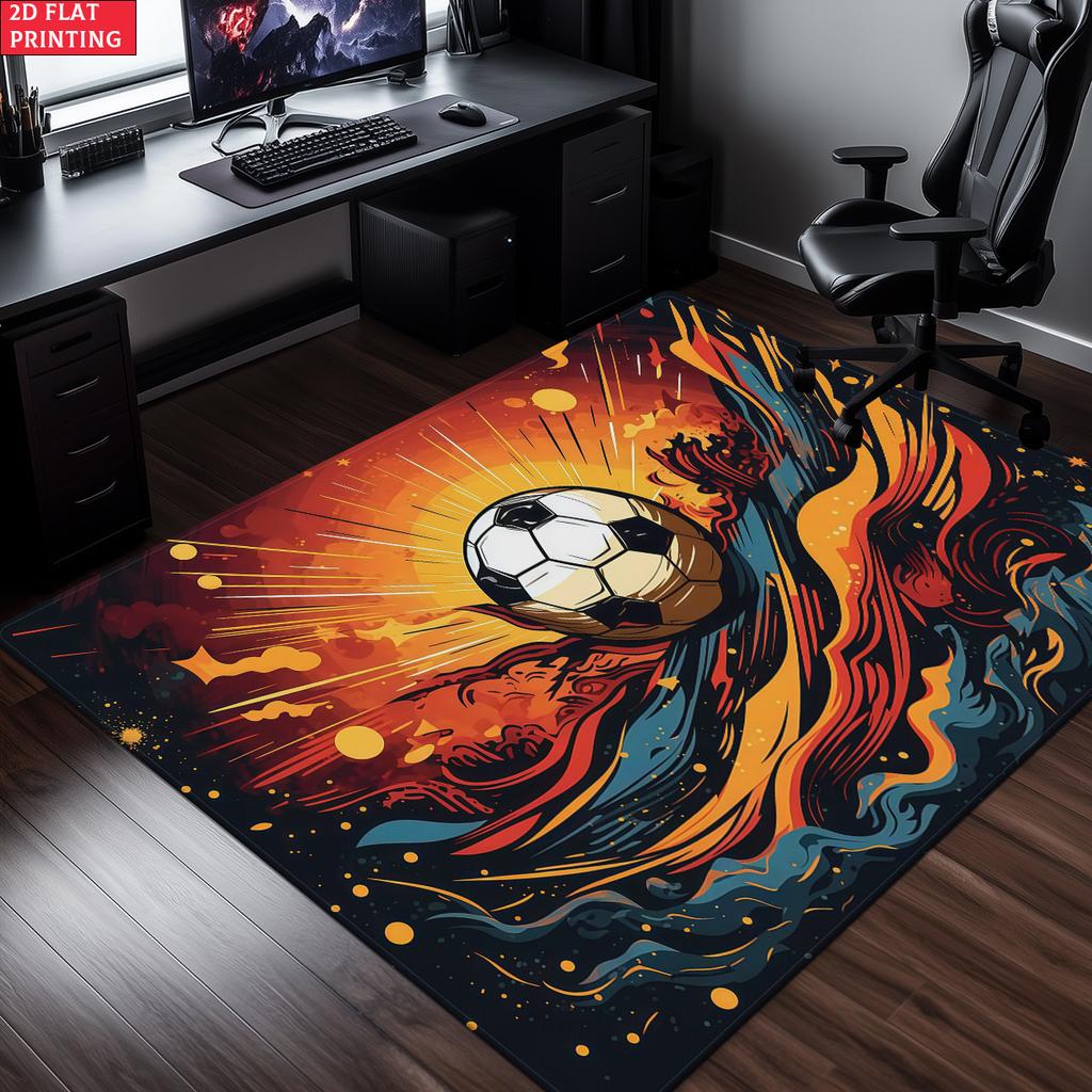 Vintage Retro Soccer Large Room Carpet Non Slip Cartoon Kids Bedroom Living Room Floor Mat Home Decor Children's Play Carpet