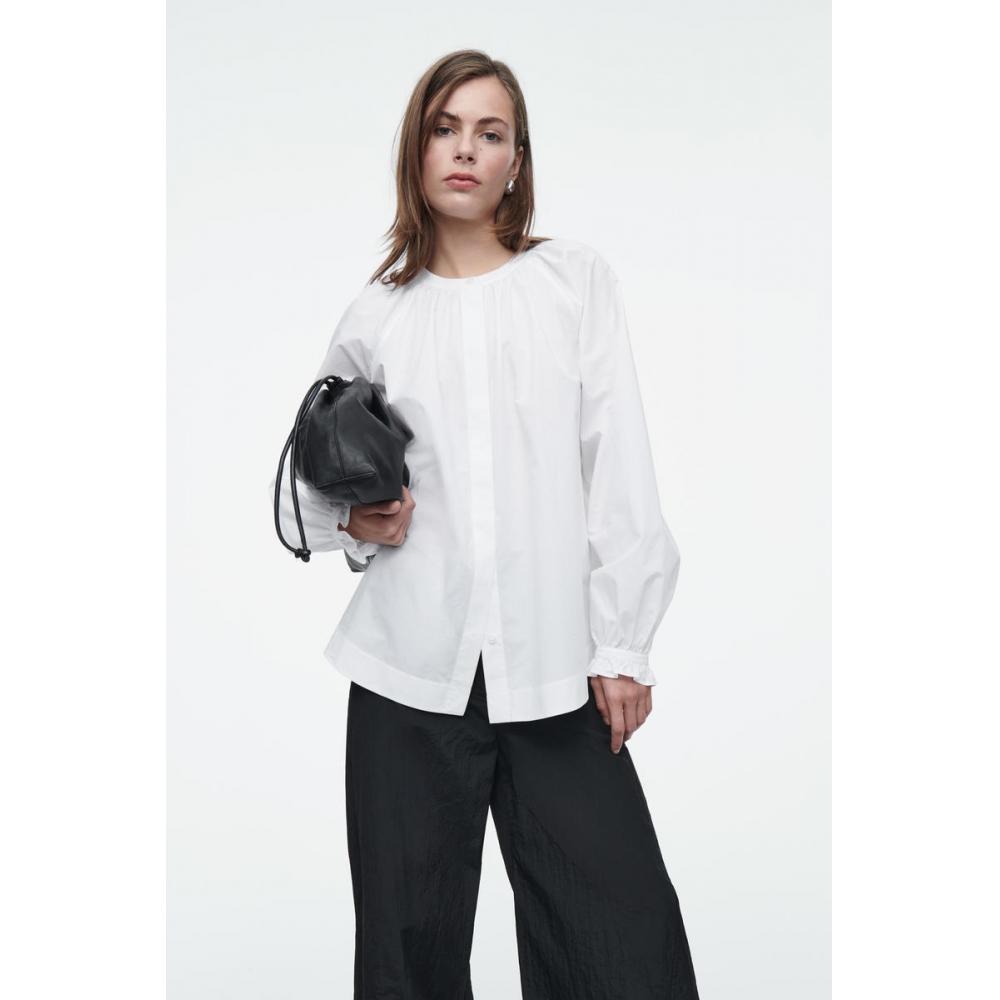 

COS Japan ruffle cuff gather blouse white/38