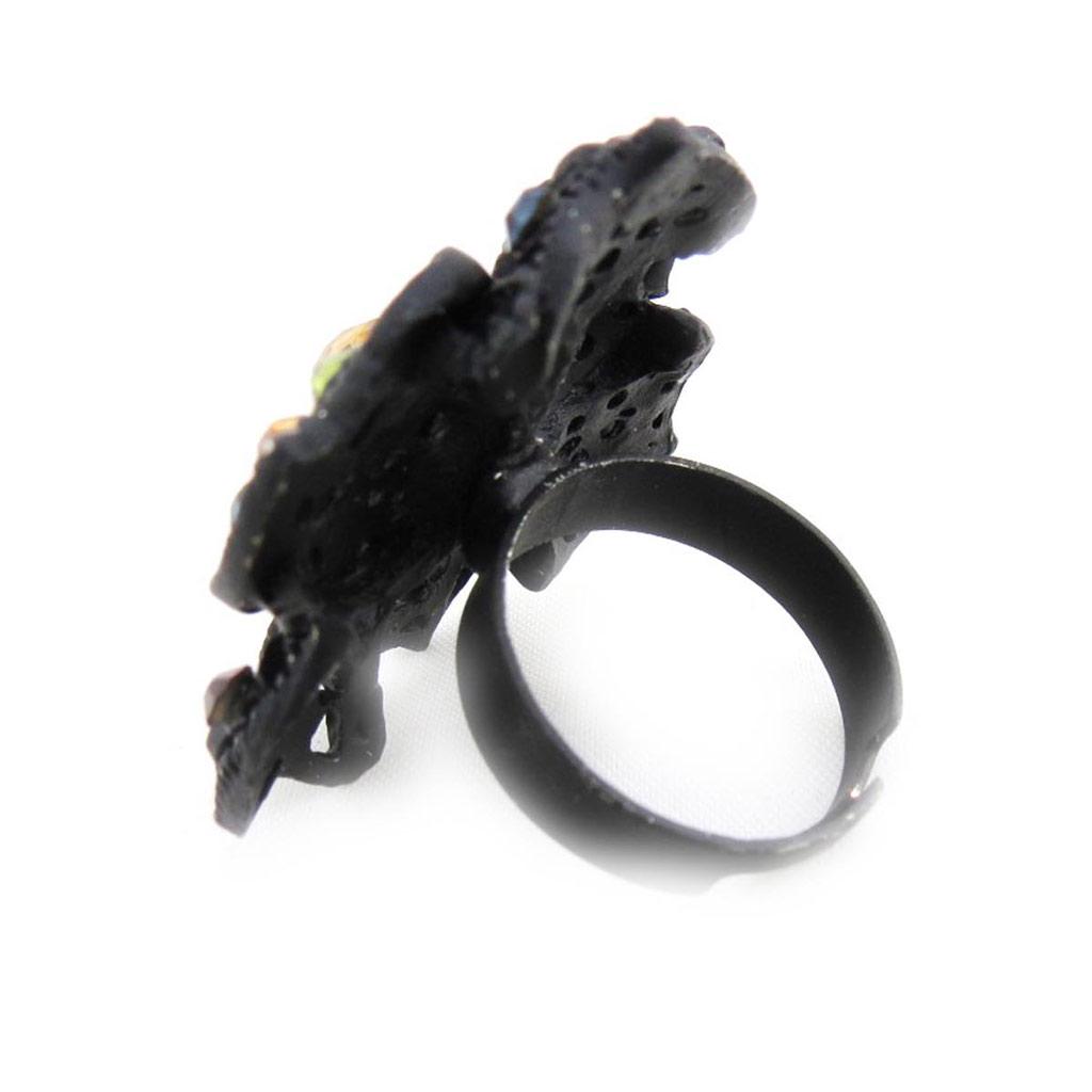 Les Trésors De Lily [J3611] - Bague Créateur 'Sissi' noir multicolore