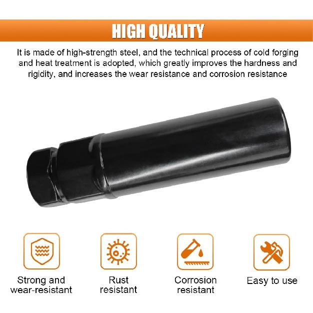 Large 6 Spline Tuner Lug Nut Key, Car Wheel Lock Removal Tool Replacement For Spline Lug Nut, Aftermarket Lug Nut Socket Key Tool For 21Mm (13/16")