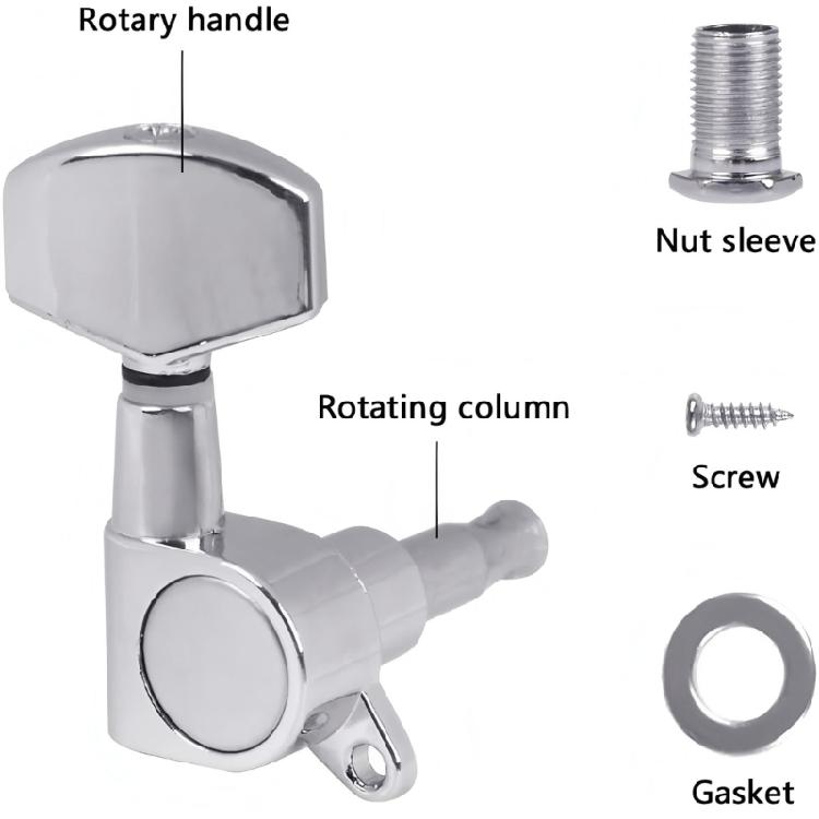 6Pcs Metal Guitar Tunings Pegs Machine Head String Tuners Tunings Key Replacement Acoustics Guitar Tuner Enduring