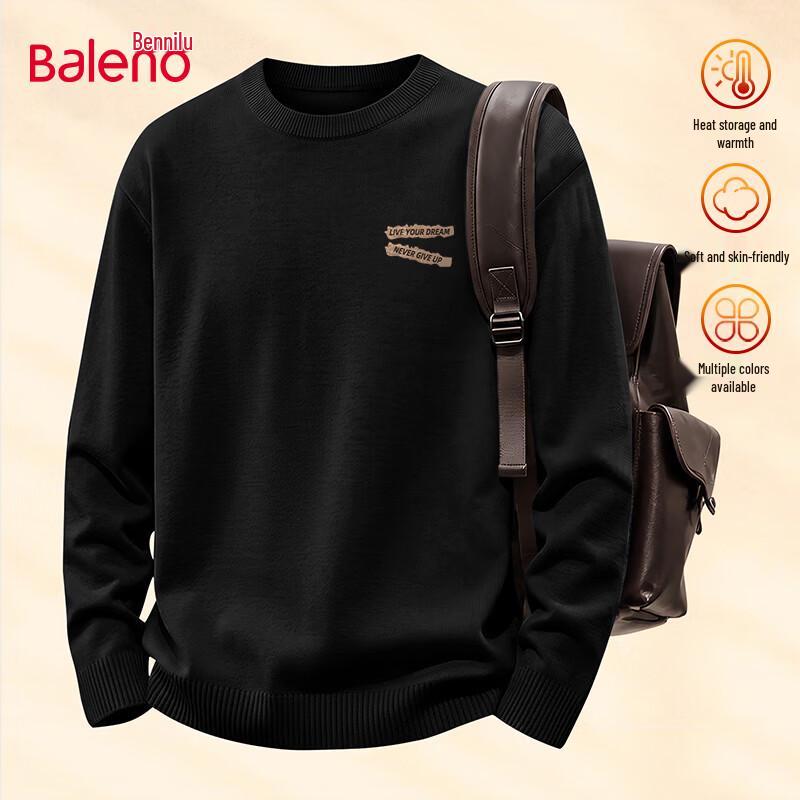 Baleno Men's Winter Fleece-Lined Crewneck Pullover Sweater