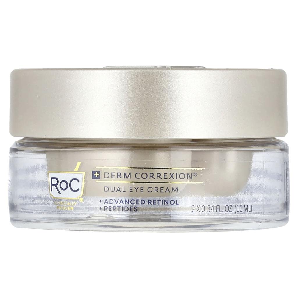 Derm Correxion®, Dual Eye Cream, Advanced Retinol & Peptides, Fragrance Free, 10 mL (0.34 Fl Oz) Each
