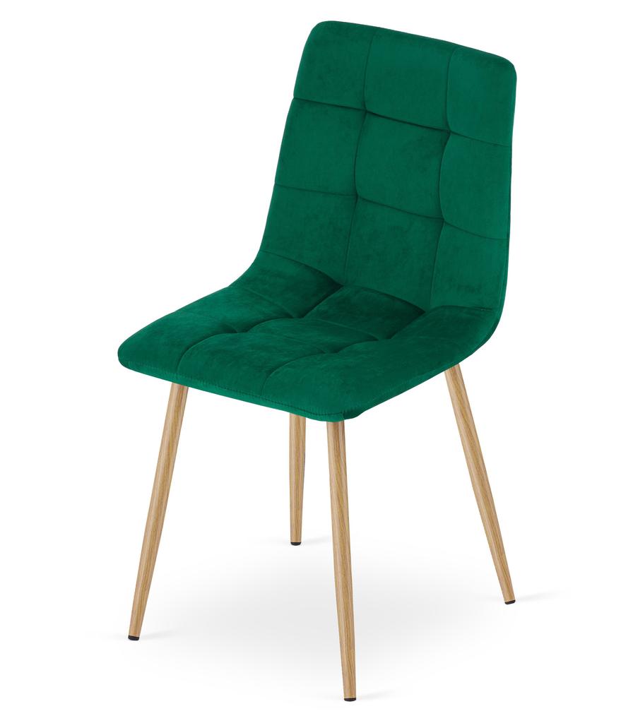 Kara Chair - Dark Green Velvet / Wood-Colored Legs X 2