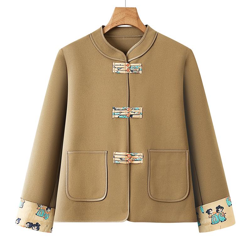 Women's Spring/Autumn Frog Button Short Jacket - Chinese National Style Cardigan