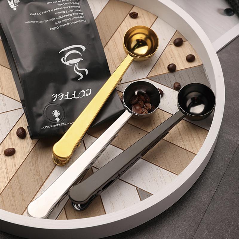 Stainless Steel Coffee Spoon/Sealing Clip Mirror Process Multipurpose Long Handle Measuring Spoon For Milk Powder Instant Drinks
