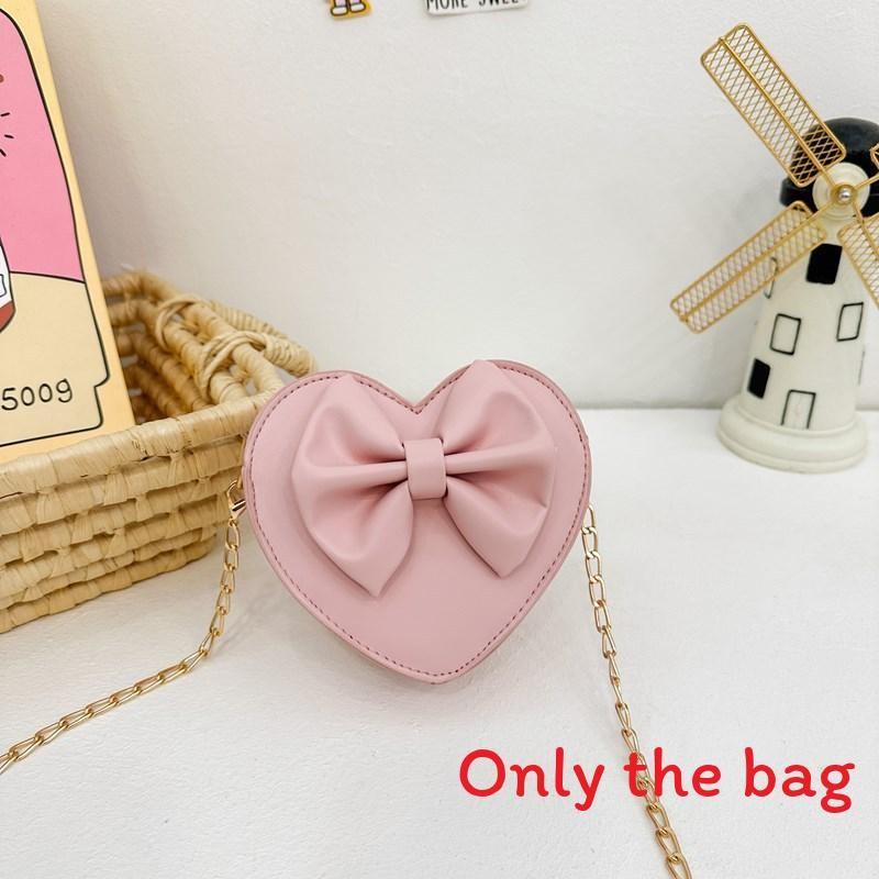 Knot Solid Butterfly Color Heart Shaped Children Crossbody Bag For Daily Use