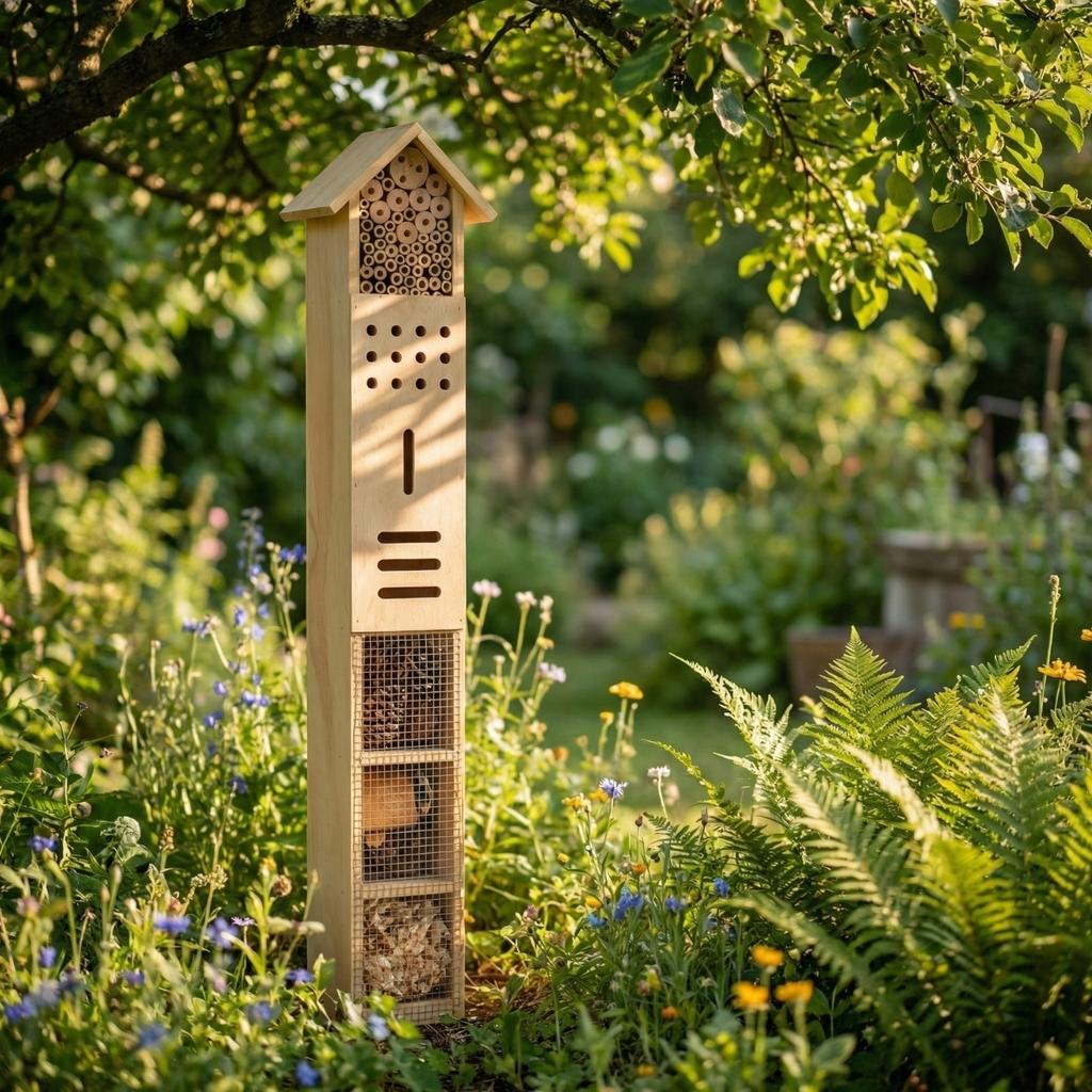 Wooden Insect House, Insect Hotel, Bees, Butterflys, Ladybirds, Natural Insect Habitat For Garden And Yard