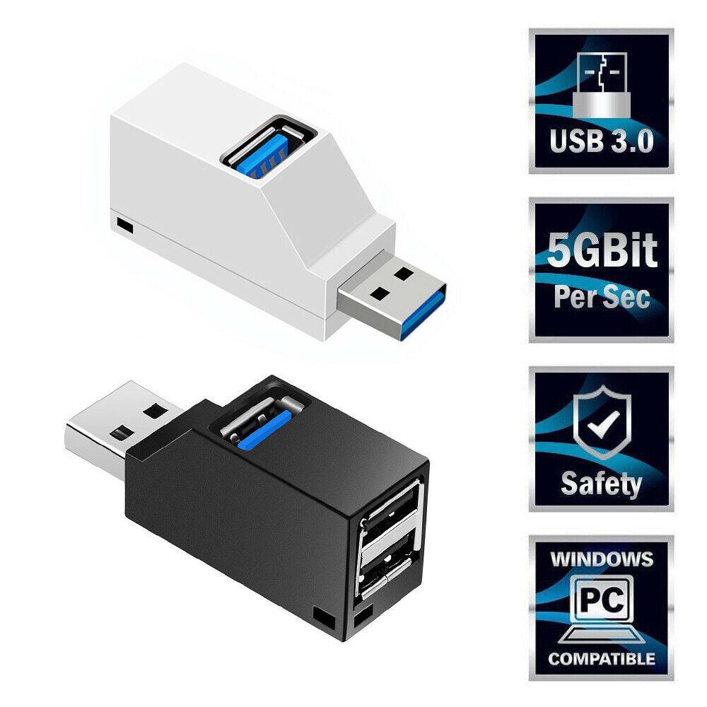 A34 Mini 3-Port USB 2.0 to 3.0 Plug-in Expansion Hub