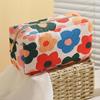 Trendy Large Capacity Corduroy Makeup Bag Travel Printed Toiletry Organizer Bag Makeup Brush Skincare Storage Bag for Women