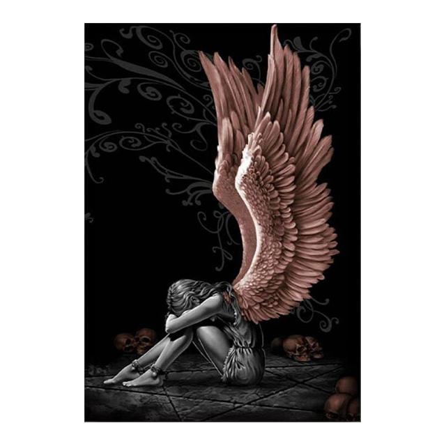 

Падший ангел, череп, настенная живопись на холсте, черное граффити, подарочные постеры и принты, настенная роспись для гостиной, домашние фотографии, Декор, Куадрос 30x40cm no frame