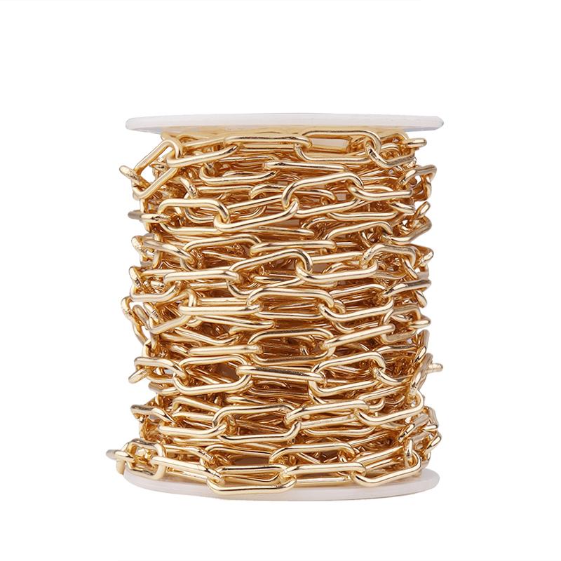 

5Yards/roll Iron Paperclip Chain KC Gold Silver Color Chain for DIY Jewelry Making Findings Necklace Bracelet Crafts Accessories 9x4mm