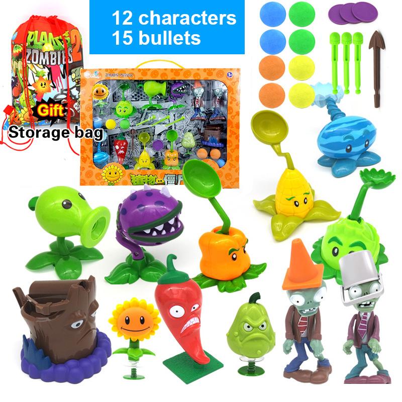 PLANTS VS ZOMBIES 2 Spielzeug Vollständiges Set Neue Rolle Erbsenschleuderer Allianz Kugel-Auswurf-Angriff Walking Dead Kinderspielzeug Geschenke Liefertasche
