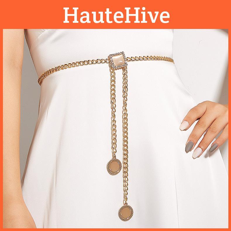 Pink Fashion Simulation Gemstone Decoration Women Casual Waist Chain Daily For