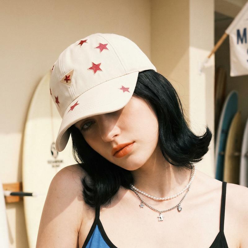 Vintage Five-Pointed Star Embroidered Baseball Cap Unisex Cap Breathable Soft Top Sunhat