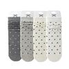 5/10 Pairs Comfortable Casual Polka Dot Socks for Women Mid Calf Socks with Ear Shaped Edges and Polka Dot Lace Breathable Cotton Long Socks