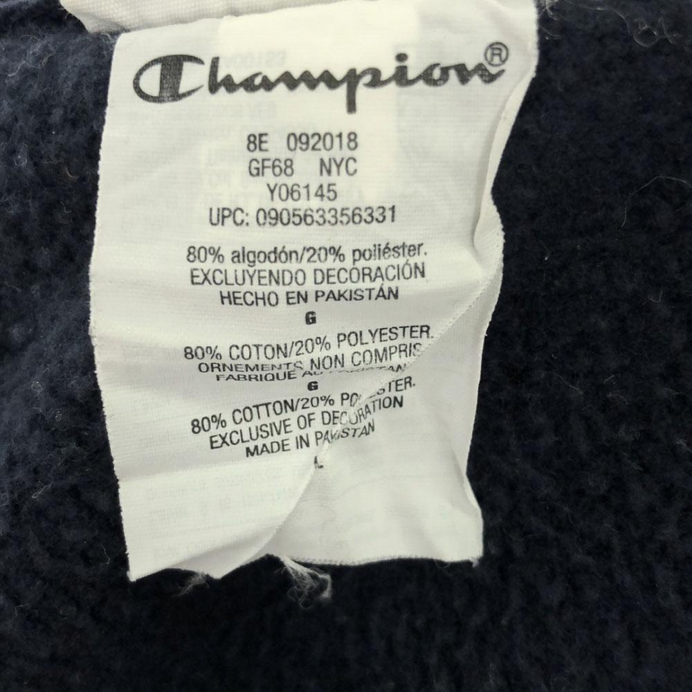 Champion Reverse weave Logo embroidery Long sleeve Sweatshirts 2XL Navy Men's Used