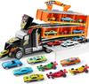 JOYFY Toy Truck Playset Race Toy Cars 60" Extra Long Race Track and 12 Die-Cast Metal Cars for Boy Girls 3-9 Years Birthday Gift