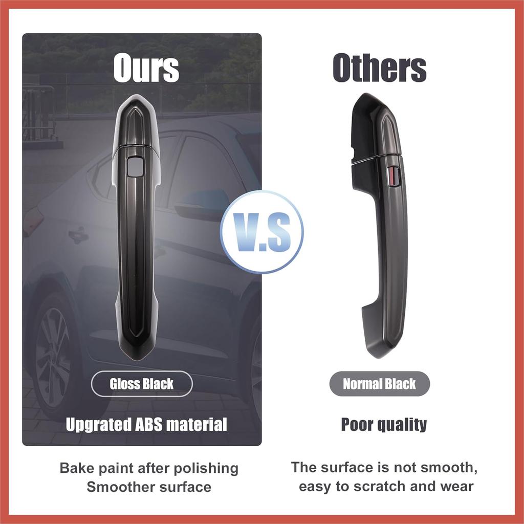 ACROPIX Exterior Outside Door Handle Cover Kit Front Rear Left Right for Cadillac XT4 XT5 XT6 CT4 CT6 CTS ATS XTS 2013-2021 Gloss Black Car Parts