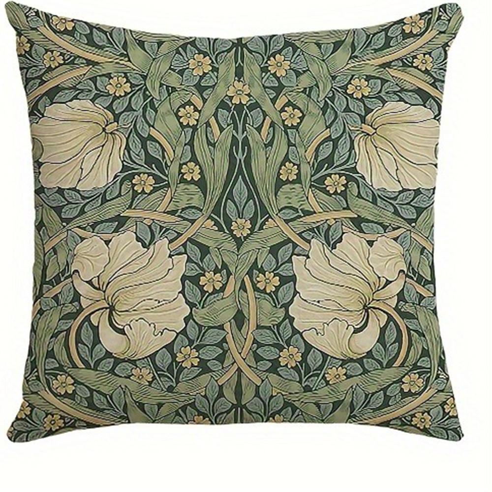 

Retro plant flower pattern printing pillowcase home room decoration pillow cover living room sofa chair cushion cover 16x16in 40x40cm