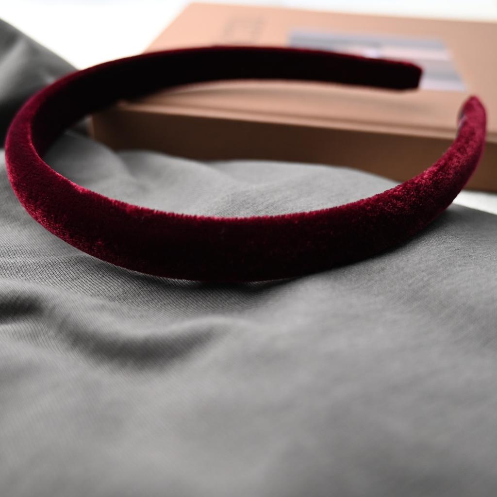 High Grade Dark Red Velet Autumn Winter Hairbands for Girls and Women Headwear Hair Bands Hair Accessories