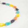 Bohemian Style Acrylic Shaped Bead Necklace Beach Style Round Bead Bamboo Knot Mixed Necklace Candy Color Blocked Necklace